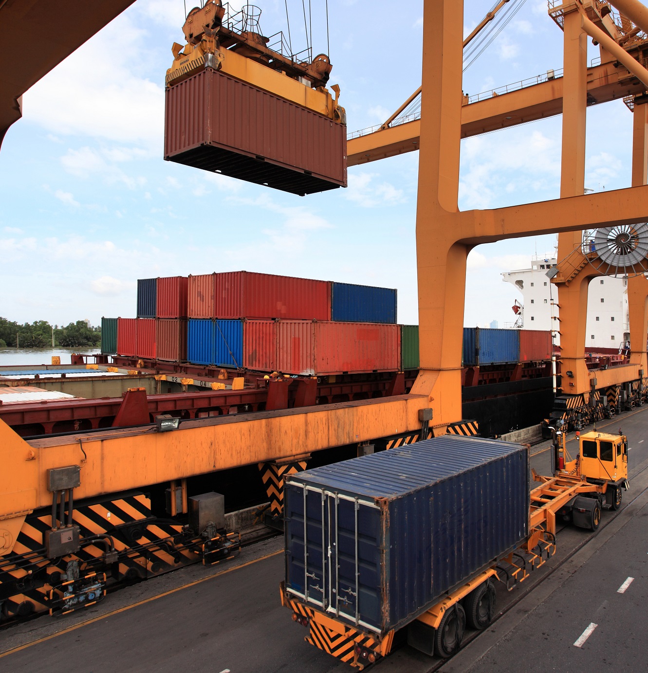 Business Logistics concept, Container Cargo